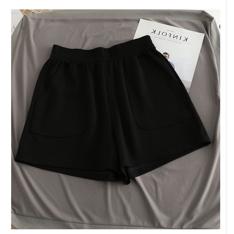 【JDUDS】 絲滑空氣層感 居家闊腿短褲 高腰寬鬆休閒清涼短褲薄款 運動短褲-規格圖9