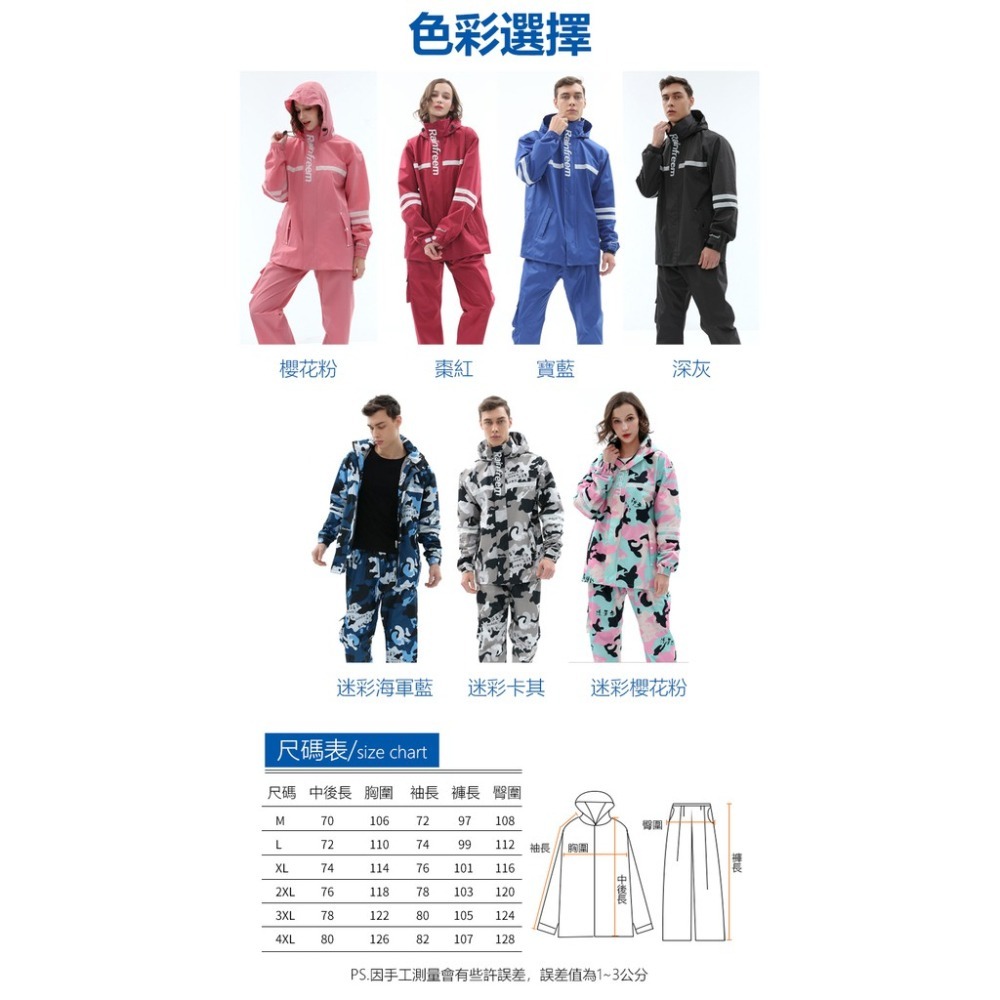 【JDUDS】 兩件式雨衣 時尚潮流雨衣 情侶雨衣 雨 機車雨衣 機車雨衣二件式 加厚反光-細節圖4