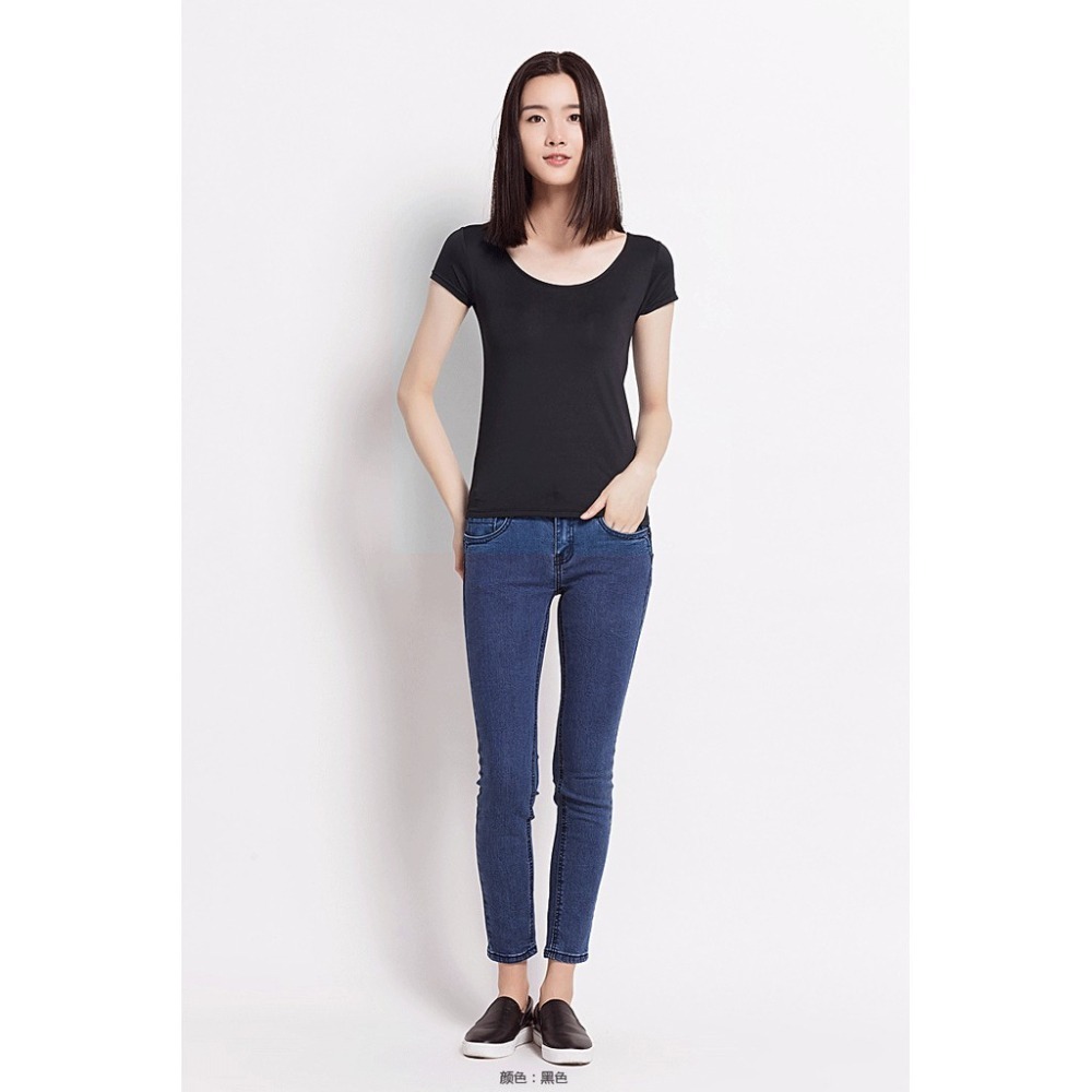 【JDUDS】女無鋼圈免穿胸罩墊罩杯一體Bar-T桖背心短袖半袖瑜伽運動內衣 罩杯上衣-細節圖7