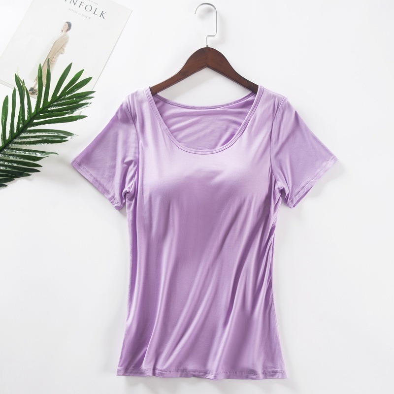 【JDUDS】女無鋼圈免穿胸罩墊罩杯一體Bar-T桖背心短袖半袖瑜伽運動內衣 罩杯上衣-規格圖8