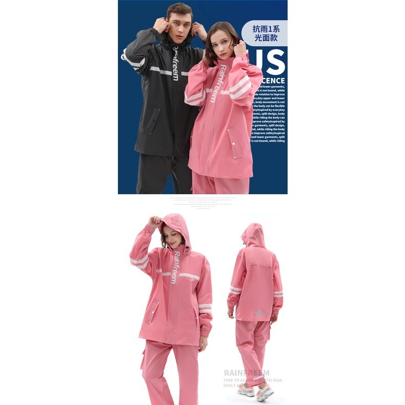 【JDUDS】雙層潮流雨衣 兩件式雨衣 情侶雨衣 雨具 機車雨衣 機車雨衣二件式 加厚反光 摩托車雨衣 【JDUDS】-細節圖5