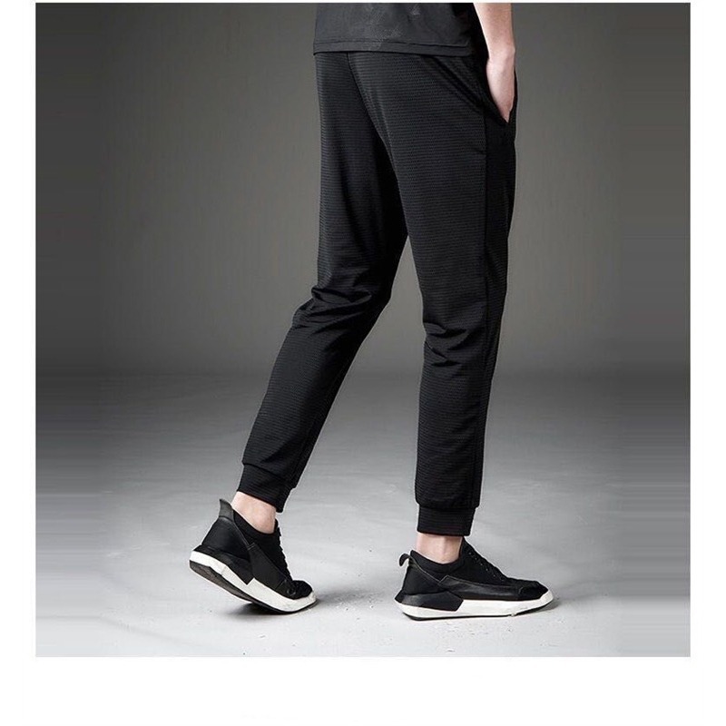 【JDUDS】冰絲涼感 夏季輕薄款網眼透氣休閒長褲 工作褲  縮口九分褲-細節圖4