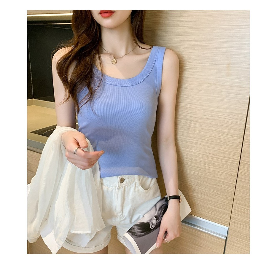 【JDUDS】可愛糖果色潮流ins修身顯瘦背心 糖果色背心 無袖上衣 女生背心 女內搭-細節圖4