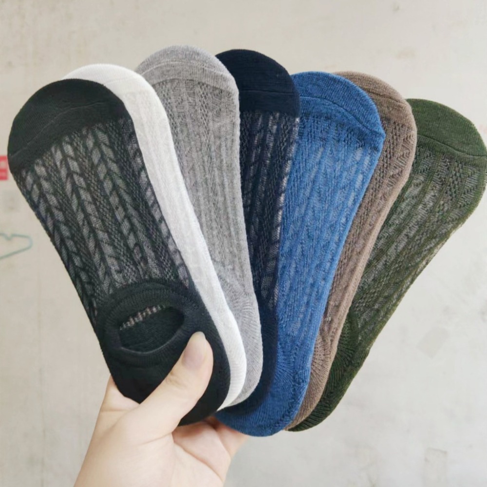 【JDUDS】 男款百搭簍空透氣淺口純色船襪薄款隱形襪  不掉跟 男士隱形襪 襪子-細節圖2