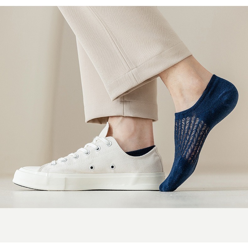 【JDUDS】 男款百搭簍空透氣淺口純色船襪薄款隱形襪  不掉跟 男士隱形襪 襪子-細節圖3