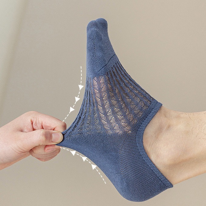 【JDUDS】 男款百搭簍空透氣淺口純色船襪薄款隱形襪  不掉跟 男士隱形襪 襪子-細節圖4