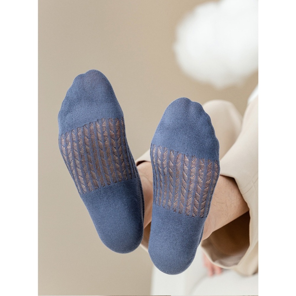 【JDUDS】 男款百搭簍空透氣淺口純色船襪薄款隱形襪  不掉跟 男士隱形襪 襪子-細節圖5