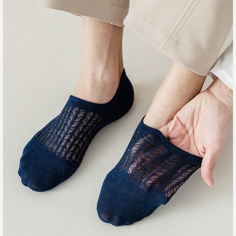 【JDUDS】 男款百搭簍空透氣淺口純色船襪薄款隱形襪  不掉跟 男士隱形襪 襪子-細節圖6