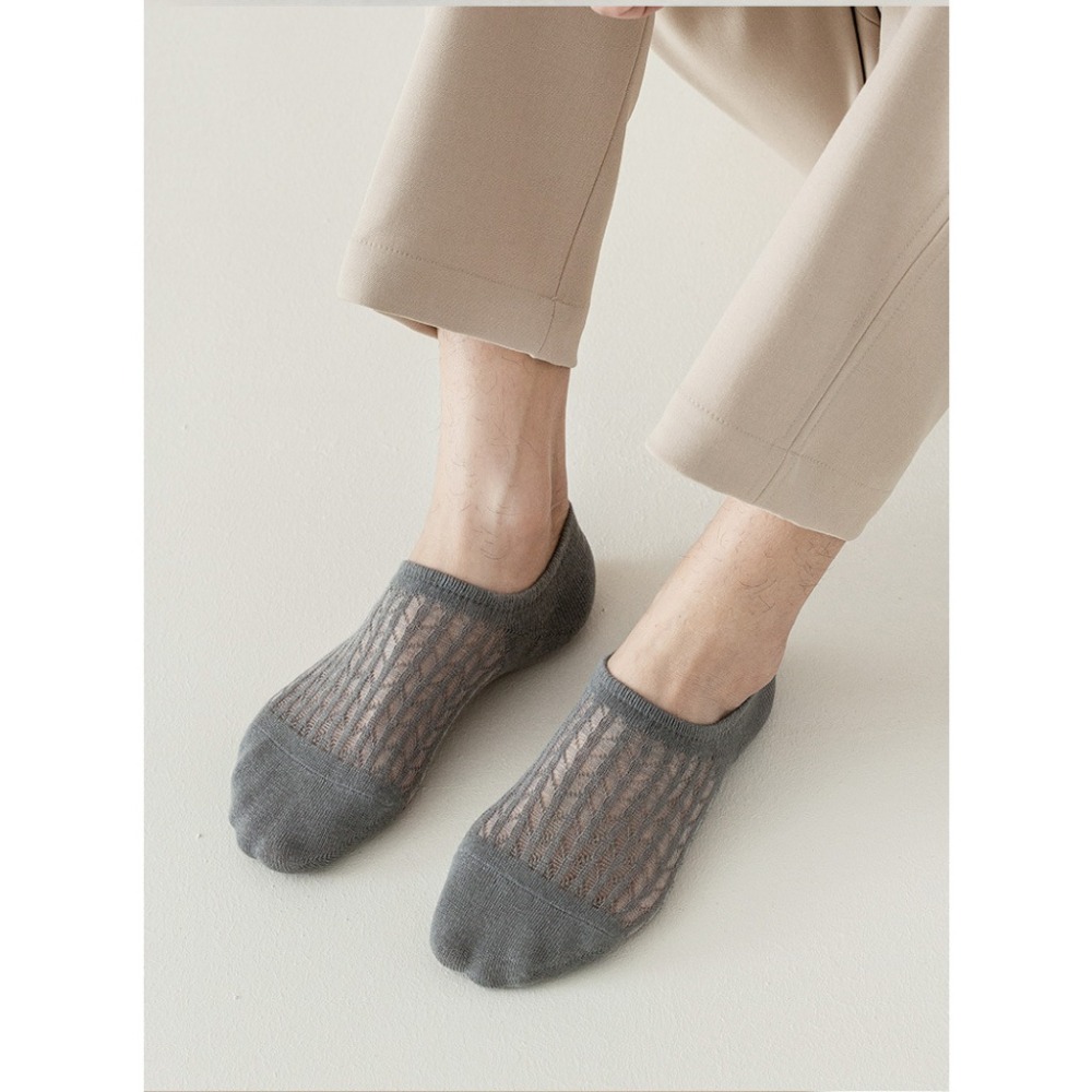【JDUDS】 男款百搭簍空透氣淺口純色船襪薄款隱形襪  不掉跟 男士隱形襪 襪子-細節圖7