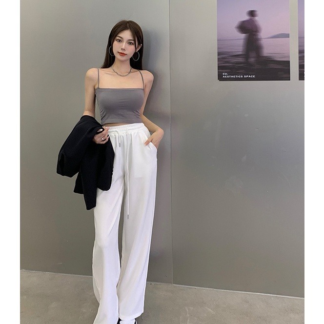 【JDUDS】韓版平口細肩內搭背心 帶胸墊免穿內衣 上衣 小可愛 女裝 背心女 衣服 冰絲背心 短版上衣-細節圖8