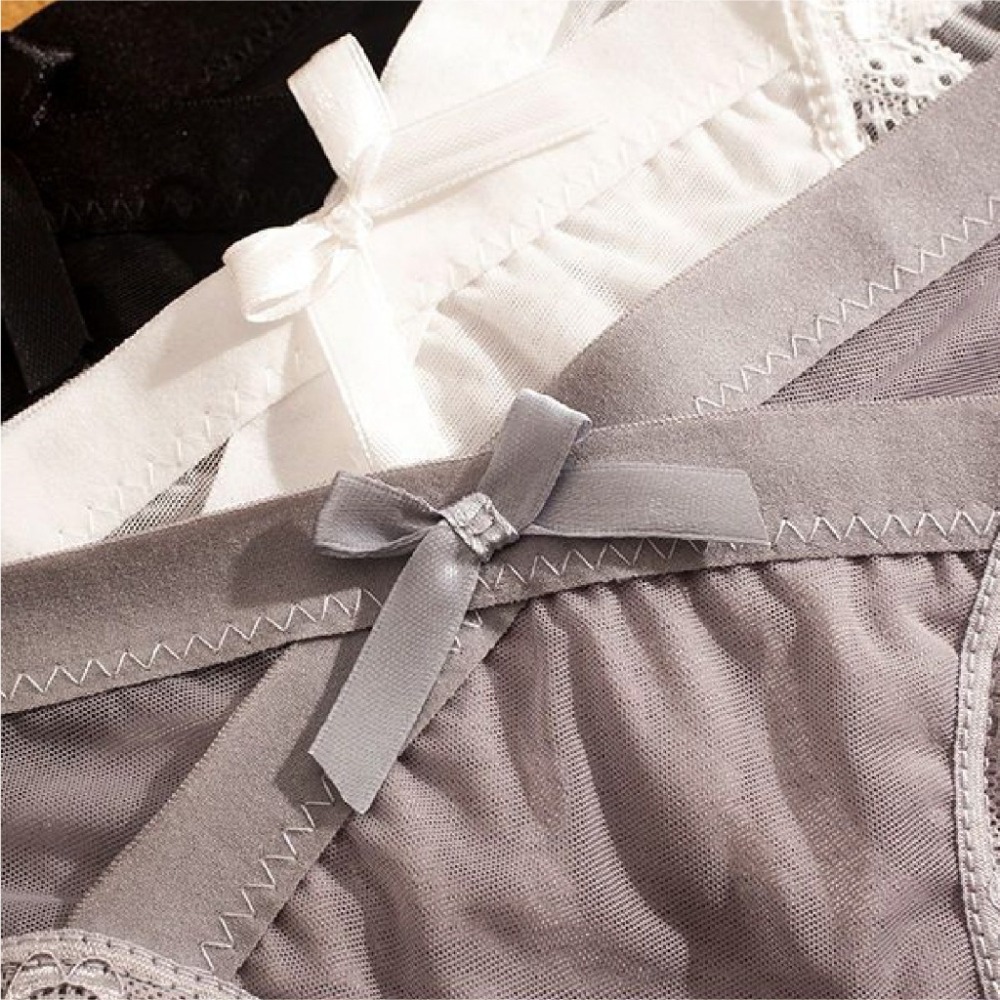 【JDUDS】 日系薄款網紗性感內褲 女低腰 純棉檔 透氣內褲 蝴蝶結 蕾絲三角褲 透膚內褲 性感內褲-細節圖2