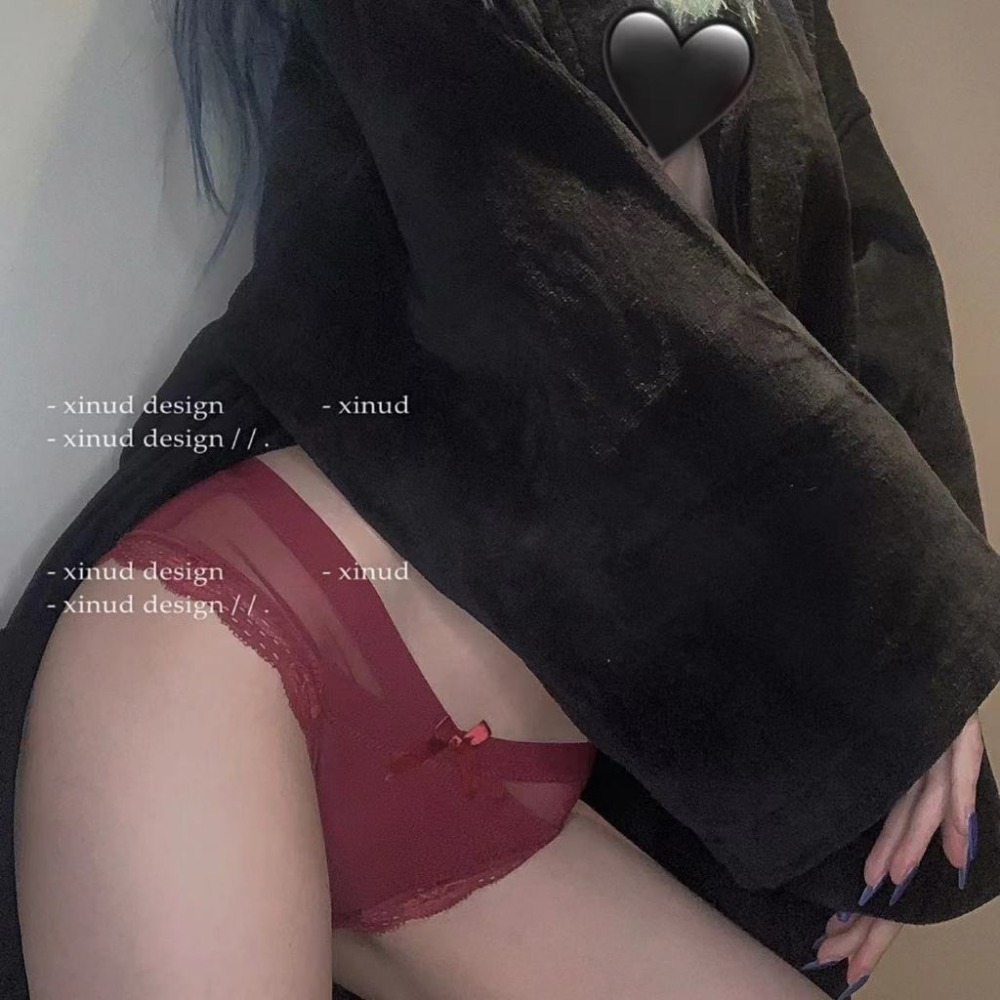 【JDUDS】 日系薄款網紗性感內褲 女低腰 純棉檔 透氣內褲 蝴蝶結 蕾絲三角褲 透膚內褲 性感內褲-規格圖9