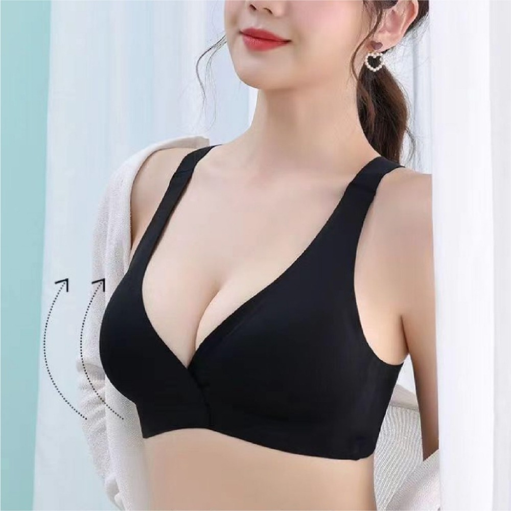 【JDUDS】 冰絲前扣無鋼圈上托副乳聚攏無痕內衣 裸感舒適 透氣可拆內杯-細節圖3