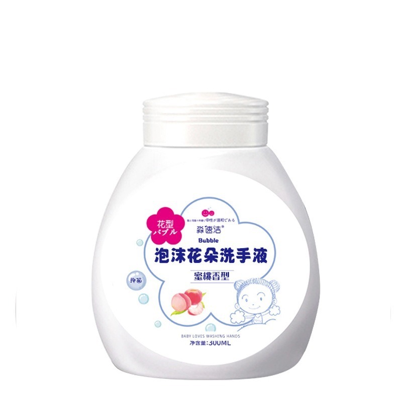 【JDUDS】 花朵泡沫洗手慕斯按壓瓶300ml 草莓蜜桃香型慕斯 洗手乳-規格圖9