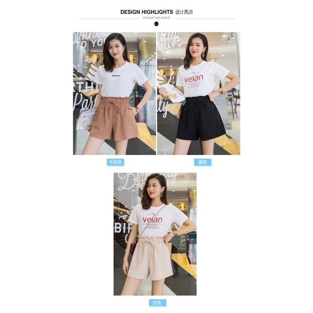 【JDUDS】 花苞綁帶雪紡短褲  高腰闊腿褲 夏季雪紡三分褲 花苞特殊口袋剪裁 調節彈性抽繩短褲 雪紡褲-細節圖9