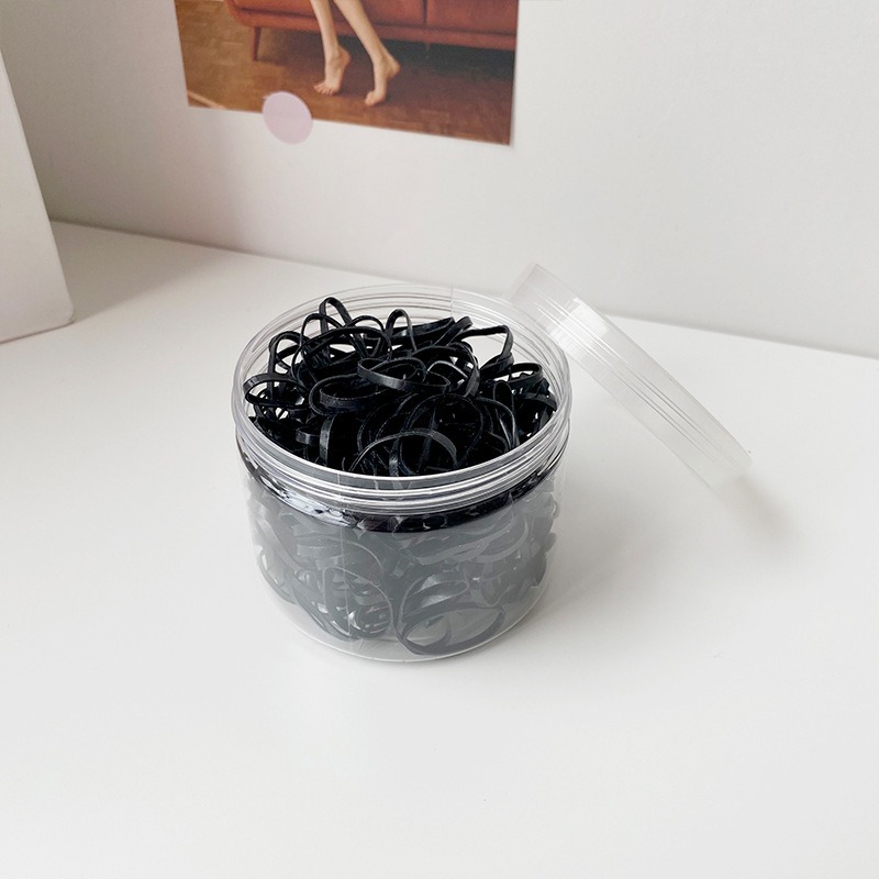 【JDUDS】拋棄式髮圈  一次性髮圈 綁頭髮髮圈 發圈 髮圈 黑色髮圈  黑色橡皮筋-細節圖6