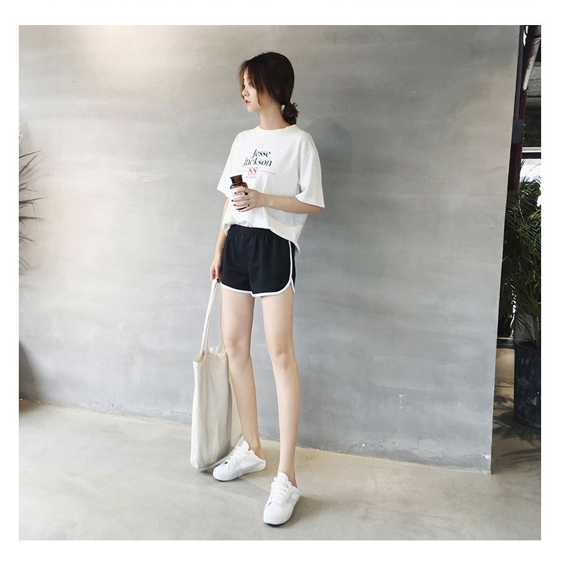 【JDUDS】韓版運動短褲 運動褲 彈性 居家休閒短褲 跑步運動 睡褲 休閒褲 寬褲 真理褲-細節圖2