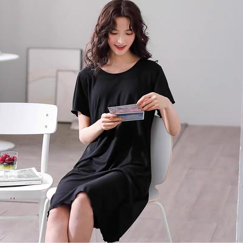 【JDUDS】莫代爾免穿內衣BAR無鋼圈內衣罩杯一體成型 孕婦大尺碼 短袖 睡裙-細節圖4