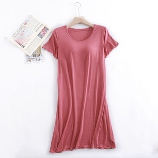 【JDUDS】莫代爾免穿內衣BAR無鋼圈內衣罩杯一體成型 孕婦大尺碼 短袖 睡裙-規格圖8