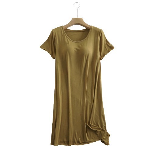 【JDUDS】莫代爾免穿內衣BAR無鋼圈內衣罩杯一體成型 孕婦大尺碼 短袖 睡裙-規格圖8