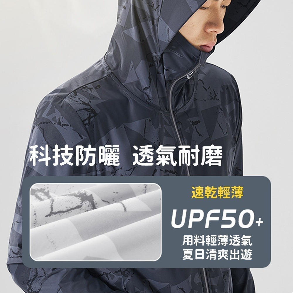 【JDUDS】冰感輕薄防曬外套 透氣彈性防曬外套 幾何迷彩運動防曬外套 情侶防曬外套  防曬外套 冰絲外套-細節圖2