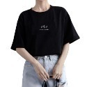 【JDUDS】 夏季短袖休閒印花休閒T恤 多尺寸小花文字T  多色文字上衣 女生短袖 韓版寬鬆顯瘦字母短袖上衣-規格圖8