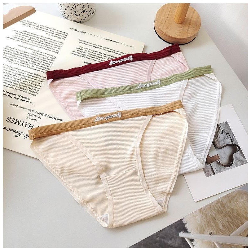 【JDUDS】日系糖果三角內褲 簡約螺紋 性感窄邊 彈力皮筋 拚色低腰三角內褲 低腰三角褲 女內褲 舒適內褲-細節圖4