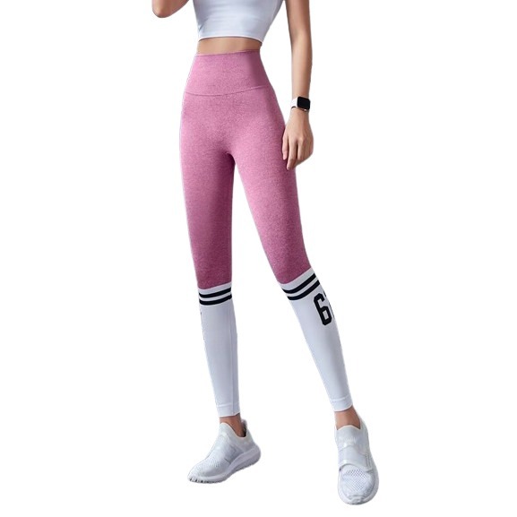 【JDUDS】數字拼接蜜桃翹臀健身無縫緊身運動長褲 無尷尬線 吸濕排汗 彈力提臀 瑜珈 健身長褲 訓練長褲 女生緊身褲-細節圖2