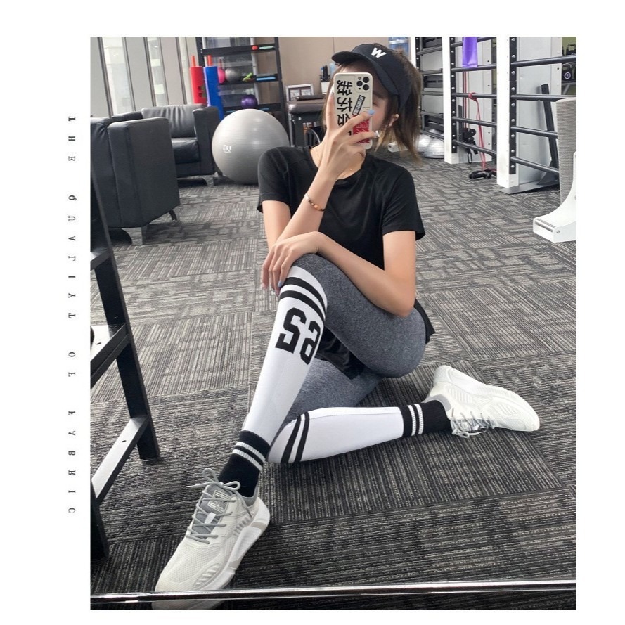 【JDUDS】數字拼接蜜桃翹臀健身無縫緊身運動長褲 無尷尬線 吸濕排汗 彈力提臀 瑜珈 健身長褲 訓練長褲 女生緊身褲-細節圖6