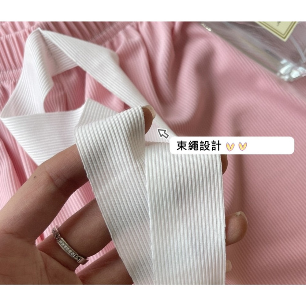 【JDUDS】冰淇淋糖果撞色2件睡衣套裝 衣+褲 春夏冰絲慵懶居家寬鬆睡衣 2件式懶人睡衣 緞帶睡衣-細節圖6