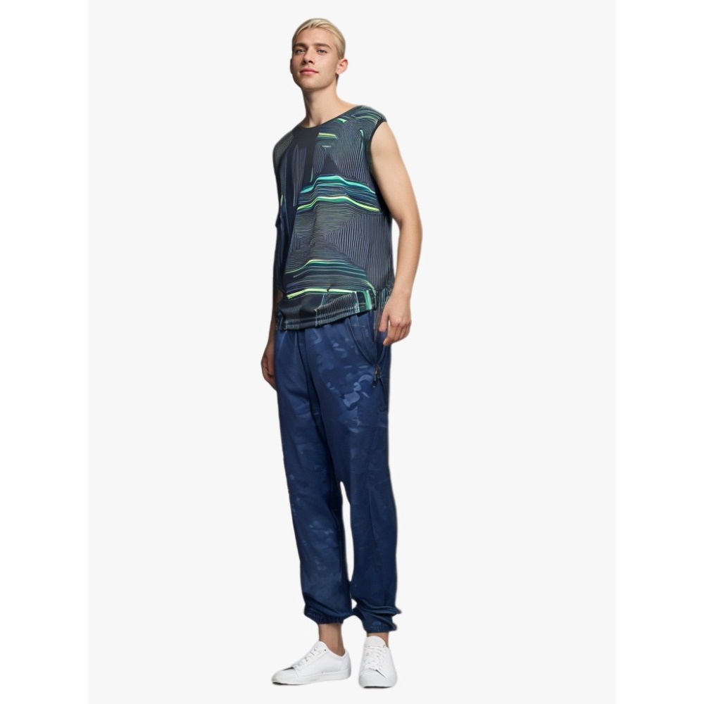 【JDUDS】流行迷彩速乾彈力褲 有拉鍊口袋 舒適運動褲 抽繩 哈倫褲  健走褲 登山褲 工作褲 彈力印花長褲-細節圖2