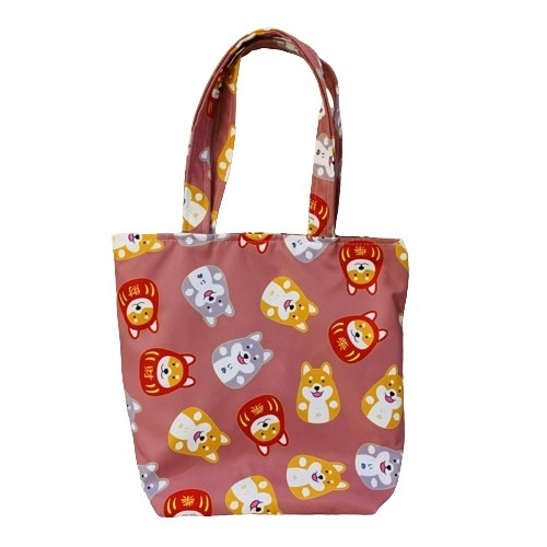 【JDUDS】🐾實用小物🐾日系不倒翁柴柴旅行手提袋 帆布袋 有拉鍊 有暗袋 便當袋 手拎包 媽咪包 防潑水包 化妝包-細節圖5