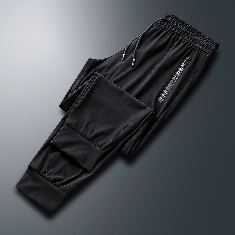 【JDUDS】夏季薄款🧊冰絲🧊休閒透氣束角長褲 拉鍊口袋 運動休閒褲 徒步 登山褲 健身褲 工作褲  抽繩褲 空調運動褲-細節圖6