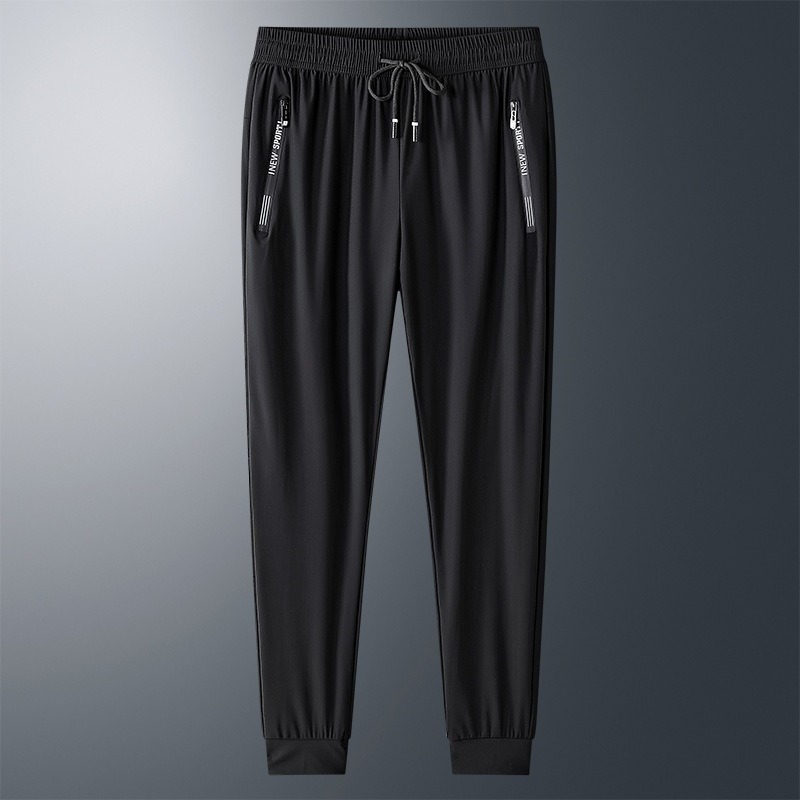 【JDUDS】夏季薄款🧊冰絲🧊休閒透氣束角長褲 拉鍊口袋 運動休閒褲 徒步 登山褲 健身褲 工作褲  抽繩褲 空調運動褲-規格圖9