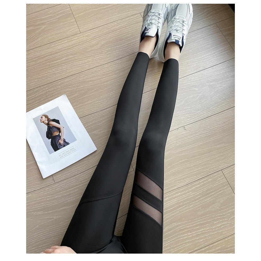 【JDUDS】🔥夏季網紗拼接設計🔥口袋9分鯊魚褲瑜珈褲 健身房 自行車 登山 健走 休閒運動褲 舞蹈褲夏季外穿-細節圖8