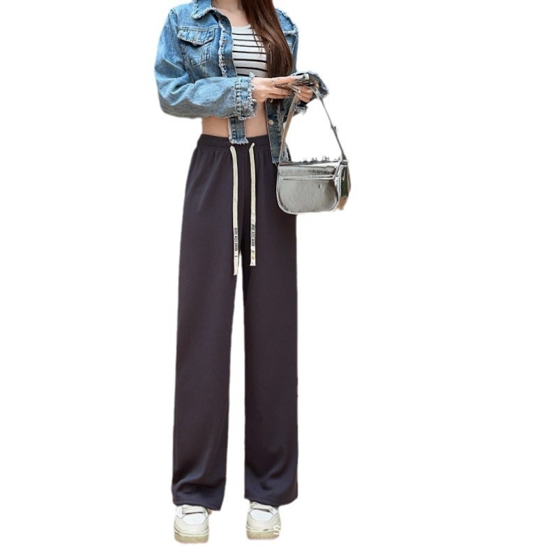 【JDUDS】新款小個滿天星字母腰帶垂墜感闊腿褲  直筒褲 高腰顯瘦 修身款 涼涼褲 休閒女褲  防曬褲  垂感-細節圖2