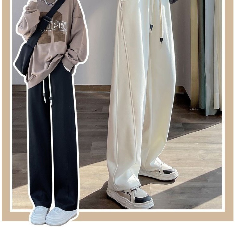 【JDUDS】高腰垂感香蕉褲高街爵士褲休閒直筒褲 長褲 高腰 遮跨 休閒 運動褲 窄款闊腿褲 居家褲 修身 百搭款-細節圖7