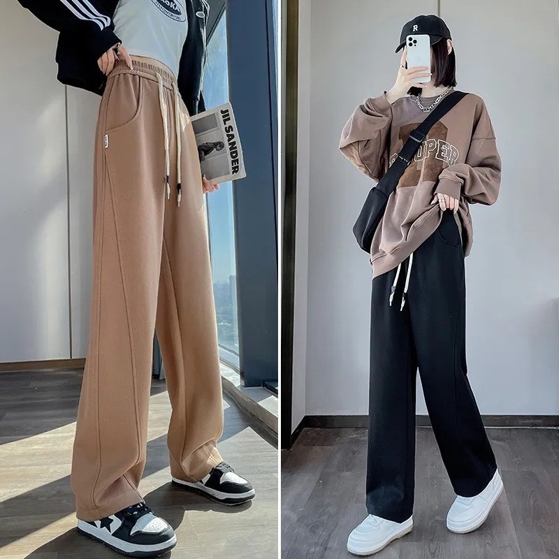 【JDUDS】高腰垂感香蕉褲高街爵士褲休閒直筒褲 長褲 高腰 遮跨 休閒 運動褲 窄款闊腿褲 居家褲 修身 百搭款-細節圖8