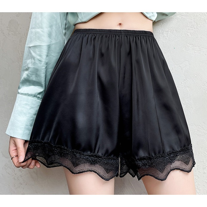 【JDUDS】春夏薄款安全褲防走光褲可外穿雷絲緞面不捲邊短褲 居家褲 寬鬆褲 花邊褲 冰絲無痕褲-細節圖8