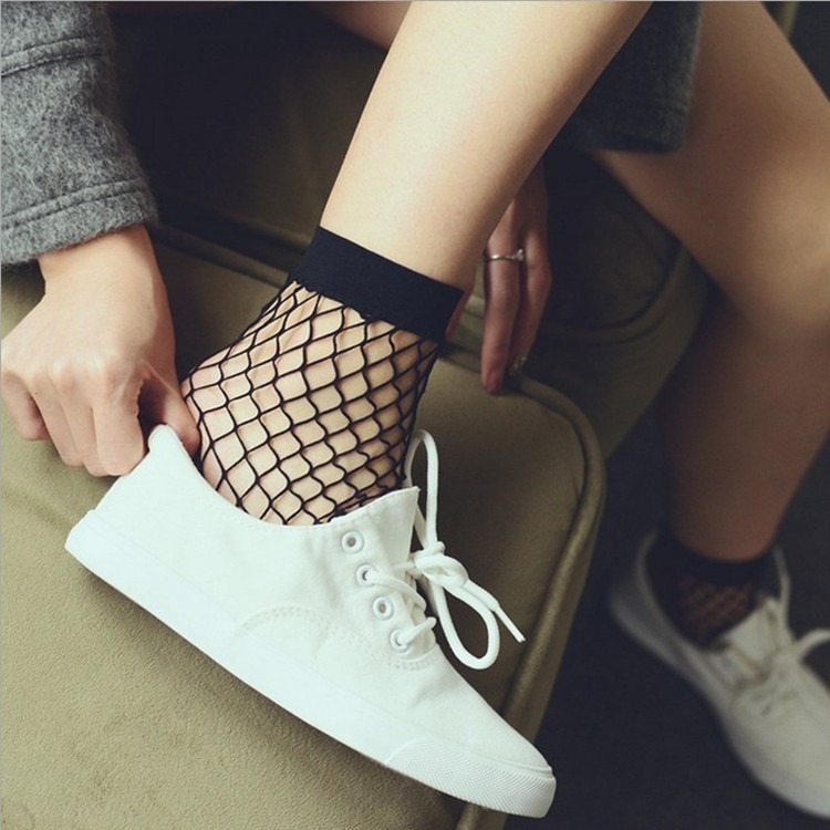 【JDUDS】春夏日系元素歐美風薄款漁網格摟空中筒網襪 大網 中大網 中網 小網 黑絲 網襪 絲襪 性感風 襪子-細節圖5