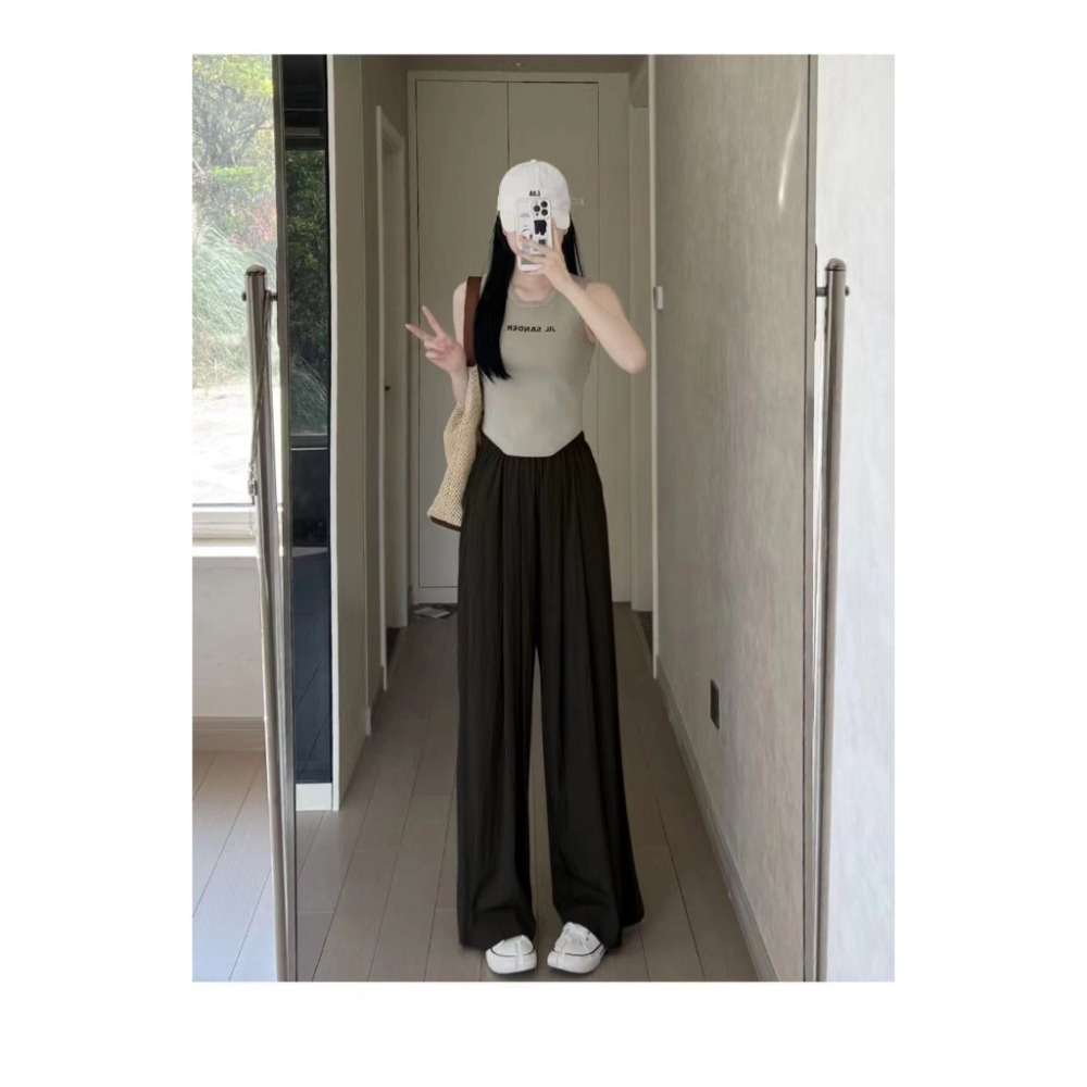 【限時購】【JDUDS】夏季新款女山本甩甩褲 哈倫褲 冰絲 闊腿褲 高腰 垂感 休閒 日系 韓系-規格圖7
