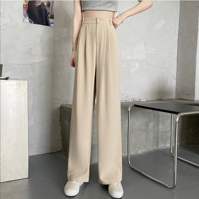 【JDUDS】西裝闊腿褲  高腰垂墜感西裝褲  休閒褲 西裝褲 顯瘦西裝褲-細節圖7