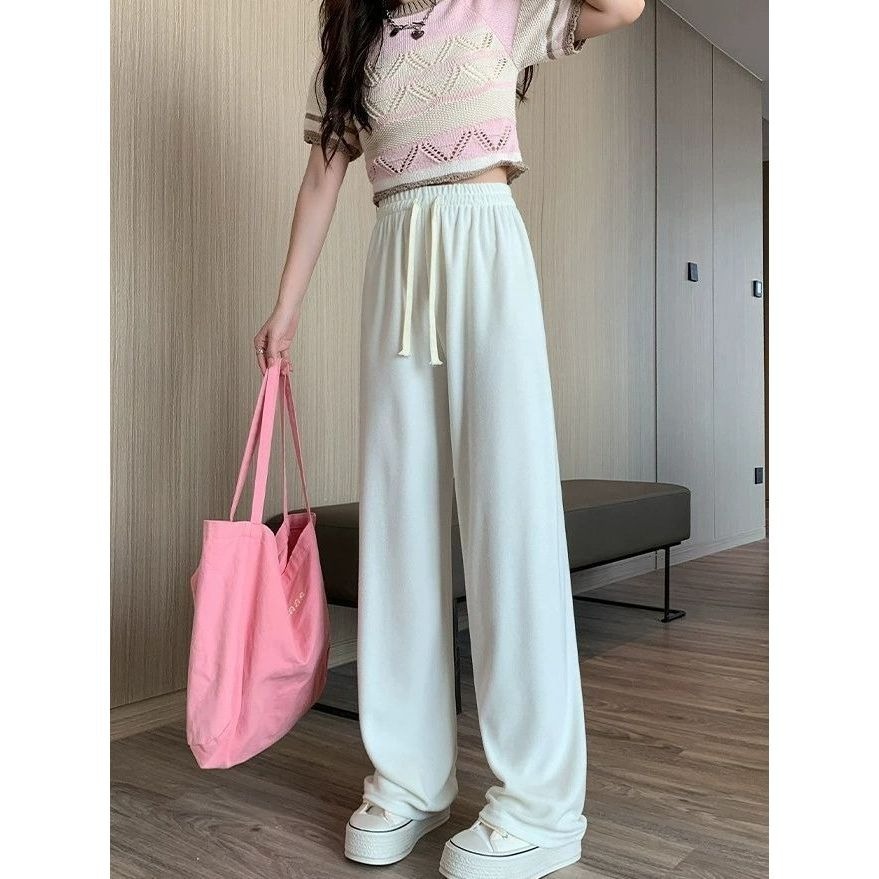 【JDUDS】奶昔色毛巾仿羊絨褲 直筒褲 休閒褲 冬季居家褲 長版針織褲 保暖長褲-細節圖5