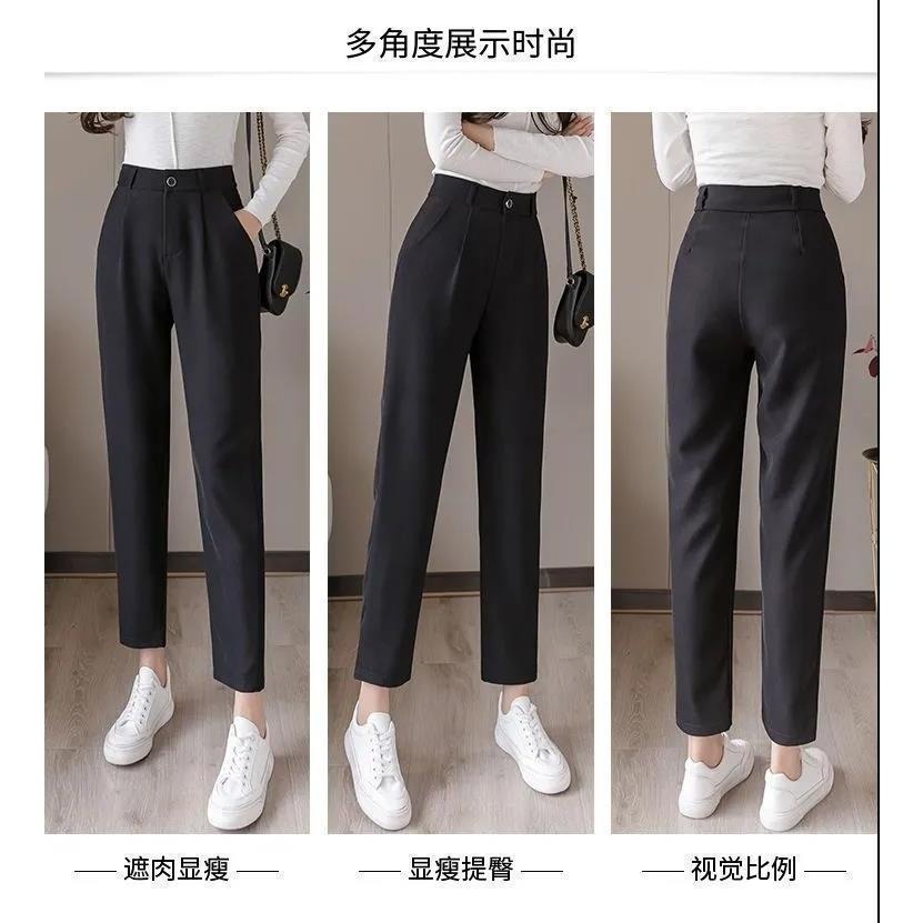 【JDUDS】 韓式女款西裝褲 休閒西裝褲  老爹褲 哈倫褲 九分褲 OL九分褲-細節圖6