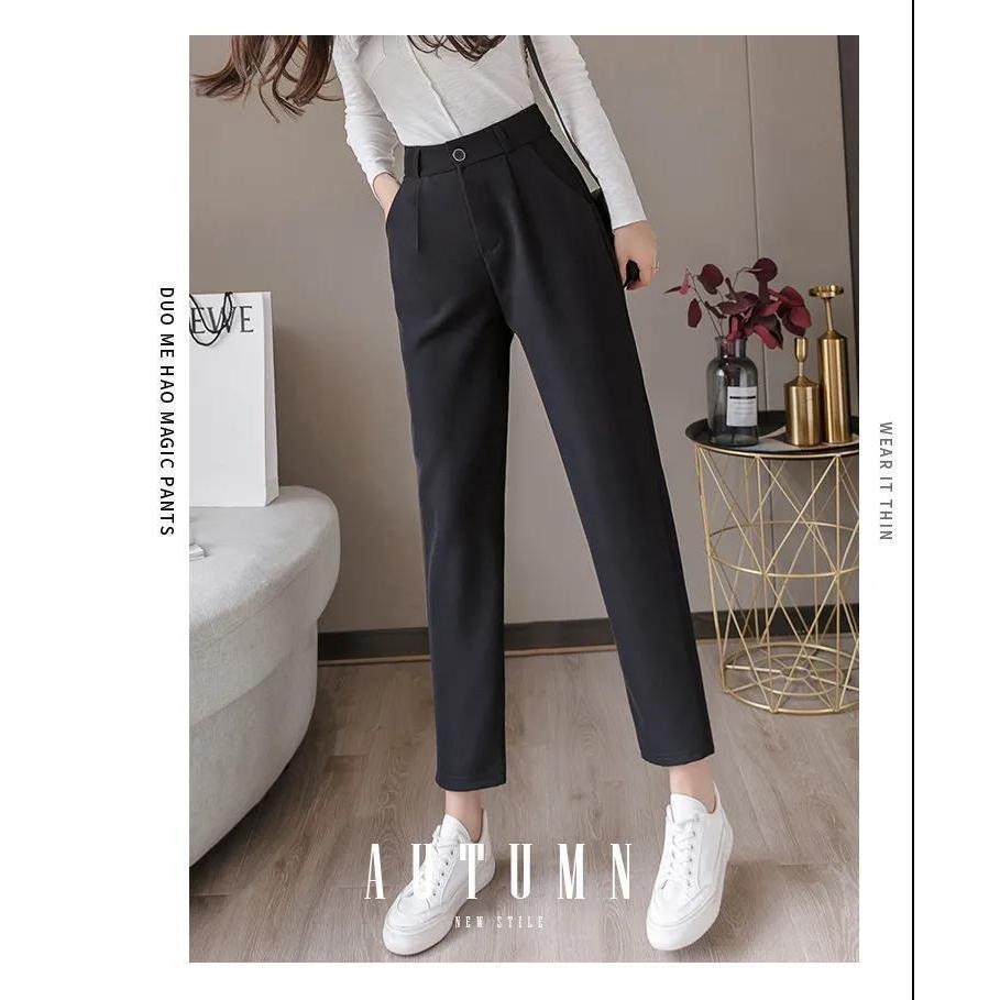 【JDUDS】 韓式女款西裝褲 休閒西裝褲  老爹褲 哈倫褲 九分褲 OL九分褲-規格圖7