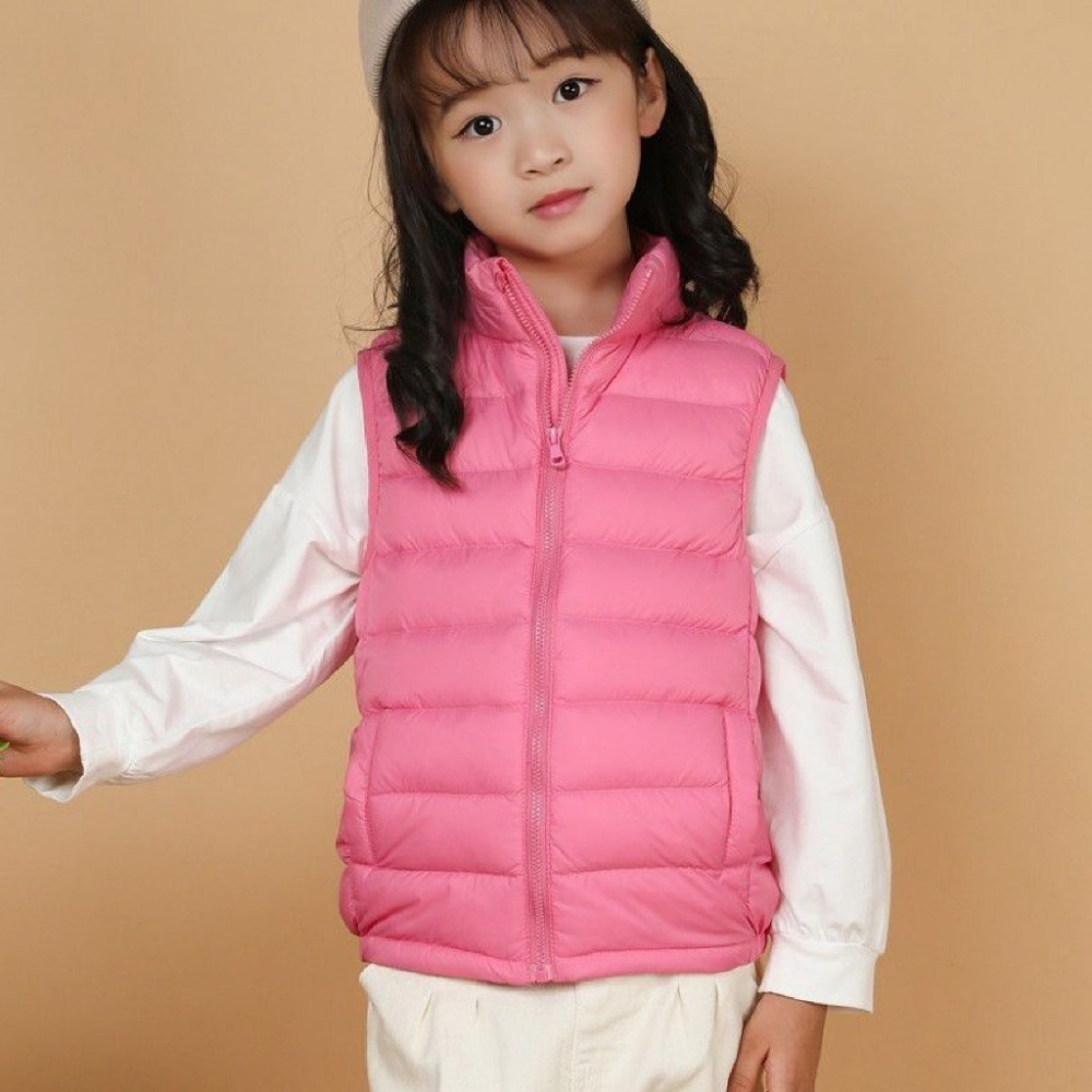 【JDUDS】兒童羽絨綿馬甲背心 大童純色外穿背心 立領背心 羽絨保暖棉服 保暖防風馬甲-細節圖5