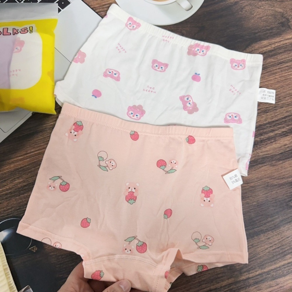 【JDUDS】棉質女童四角內褲 草莓小熊女兒童內褲 女童內褲 兒童四角褲 兒童內褲 女童童裝-細節圖4