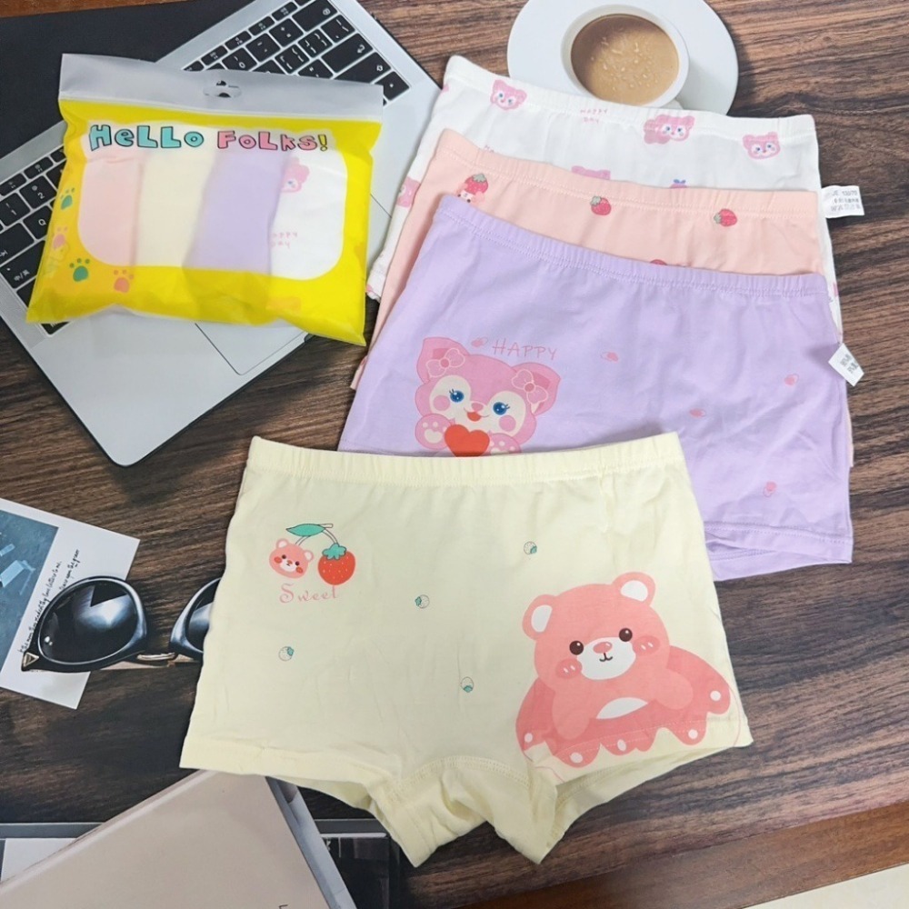 【JDUDS】棉質女童四角內褲 草莓小熊女兒童內褲 女童內褲 兒童四角褲 兒童內褲 女童童裝-細節圖6