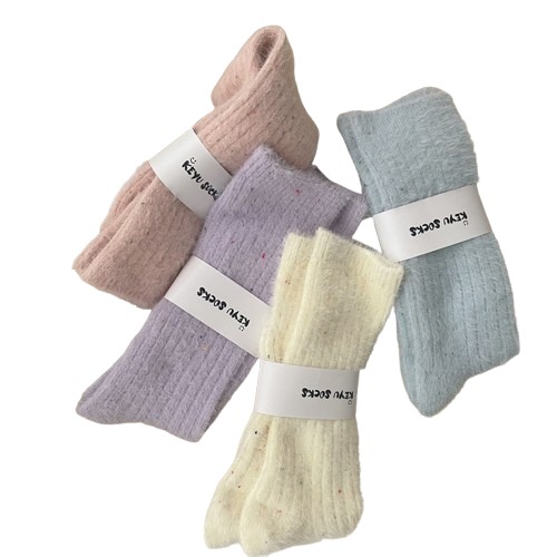 【JDUDS】水貂絨加厚少女中筒襪 保暖襪 毛絨襪 推推襪 地板襪 奶油色系襪 襪子-細節圖2