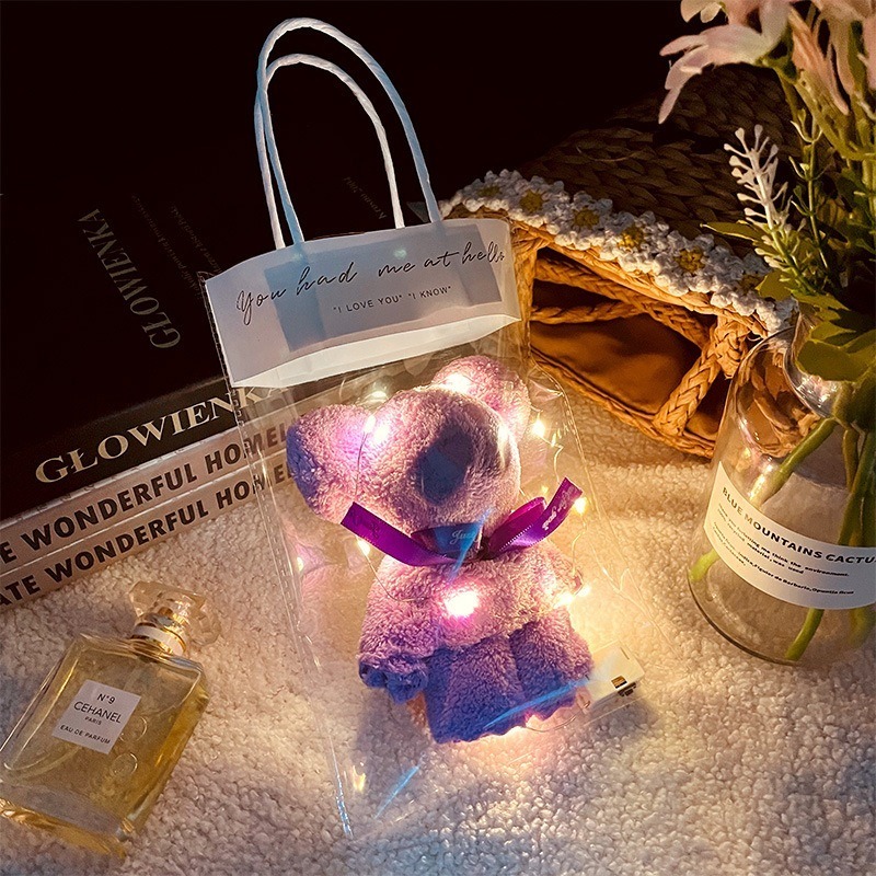 【JDUDS】交換禮物 珊瑚絨創意毛巾小熊+暖燈 聖誕節 禮品 小禮物 創意禮物-細節圖2